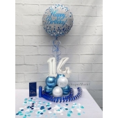 Luftballon aus Folie, Tischdekoration, Konfetti, Luftschlangen und Servietten