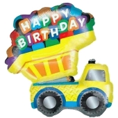 Happy Birthday, Kipplaster, Folienballon ohne Helium