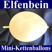 Kleine Kettenballons, Girlanden-Luftballons Mini, Elfenbein-Metallic