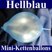 Kleine Kettenballons, Girlanden-Luftballons Mini, Hellblau-Metallic