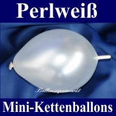 Kleine Kettenballons, Girlanden-Luftballons Mini, Perlweiß-Metallic