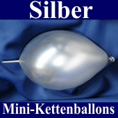 Kleine Kettenballons, Girlanden-Luftballons Mini, Silber-Metallic