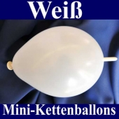 Kleine Kettenballons, Girlanden-Luftballons Mini, Weiß-Metallic