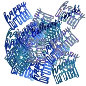 Glitzerndes Happy Birthday Konfetti zum Geburtstag, Blau