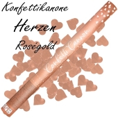 Konfettikanone, Herzen in Rose Gold