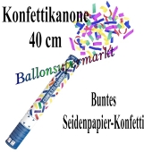 Konfettikanone, Konfetti-Shooter, 40 cm, buntes Seidenpapier