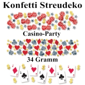 Konfetti Tischdeko, Streudekoration Casino Party, 3 verschiedene Sorten