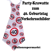 Riesen-Krawatt zum 40. Geburtstag mit Verkehrsschildern