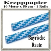 Krepppapier Bayrische Raute Dekoration, 1 Rolle, 10 Meter x 50 cm, schwer entflammbar