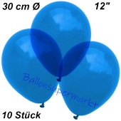 Luftballons Kristall, 30 cm, Blau, 10 Stück