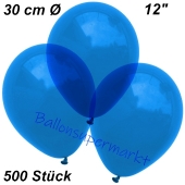 Luftballons Kristall, 30 cm, Blau, 500 Stück