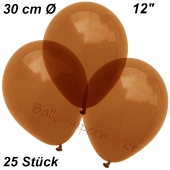 Luftballons Kristall, 30 cm, Braun, 25 Stück
