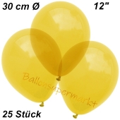 Luftballons Kristall, 30 cm, Gelb, 25 Stück