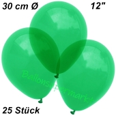 Luftballons Kristall, 30 cm, Grün, 25 Stück