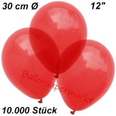 Luftballons Kristall, 30 cm, Hellrot, 10000 Stück