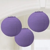 Lampion-Set Lila, 3 Stueck, Dekoration