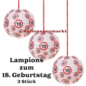 Lampions, Verkehrsschild 18, 3 Stück-Set