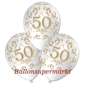 Luftballons 50 Jahre, weiss