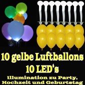 LED-Luftballons, Gelb, 10 Stück