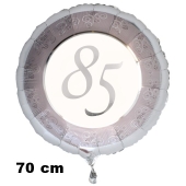 Luftballon aus Folie zum 85. Jahrestag und Jubiläum, 70 cm, silber, inklusive Helium