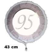 Luftballon aus Folie zum 95 Jahrestag und Jubiläum, 43 cm, silber, inklusive Helium