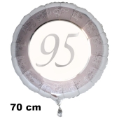 Luftballon aus Folie zum 95. Jahrestag und Jubiläum, 70 cm, silber,  inklusive Helium