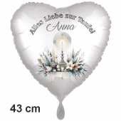 Herzluftballon zur Taufe mit Namen personalisiert