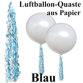 Ballonquaste aus Papier Blau