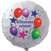 Willkommen zuhause! Luftballon aus Folie mit Helium Ballongas. Balloons and Stars.