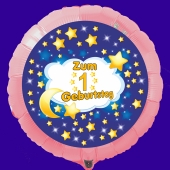 Luftballon aus Folie mit Ballongas Helium zum 1 Geburtstag