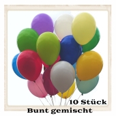 Luftballons 23 cm, Bunt gemischt, 10 Stück