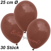 Luftballons 25 cm, Braun, 30 Stück 