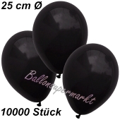 Luftballons 25 cm, Schwarz, 10000 Stück 