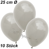 Luftballons 25 cm, Silbergrau, 10 Stück 