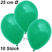 Luftballons 25 cm, Smaragdgrün, 10 Stück 
