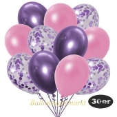 luftballons-30er-pack-10-flieder-konfetti-und-10-metallic-rose-10-chrome-lila