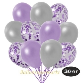 luftballons-30er-pack-10-flieder-konfetti-und-10-metallic-lila-10-metallic-silber