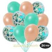luftballons-30er-pack-10-tuerkis-konfetti-und-10-metallic-aquamarin-10-metallic-lachs