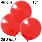 Luftballons 40 cm, Rot, 25 Stück