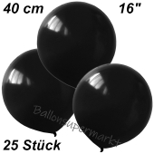 Luftballons 40 cm, Schwarz, 25 Stück