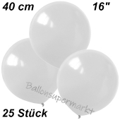 Luftballons 40 cm, Weiß, 25 Stück