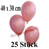 25 Stück Jumbo Luftballons Rosegold Metallic, 40 x 30 cm