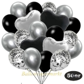 luftballons-50er-pack-14-silber-konfetti-und-15-metallic-schwarz-15-chrome-silber-3-folienballons-schwarz-und-3-folienballons-silber