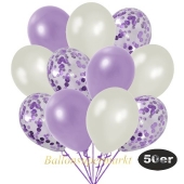 luftballons-50er-pack-15-flieder-konfetti-und-18-metallic-lila-17-metallic-weiss
