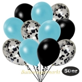 luftballons-50er-pack-15-schwarz-konfetti-und-18-metallic-hellblau-17-metallic-schwarz
