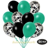 luftballons-50er-pack-15-schwarz-konfetti-und-18-metallic-tuerkisgruen-17-metallic-schwarz