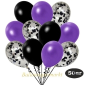 luftballons-50er-pack-15-schwarz-konfetti-und-18-metallic-violett-17-metallic-schwarz