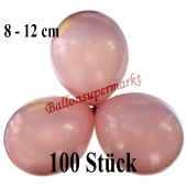 100 Stück Mini-Luftballons Rosegold Metallic, 8 cm -12 cm