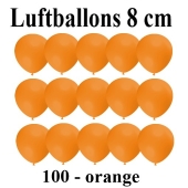 Luftballons, 8 cm, 3", Wasserbomben, 100 Stück, Orange