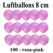 Luftballons, 8 cm, 3", Wasserbomben, 100 Stück, Rosa